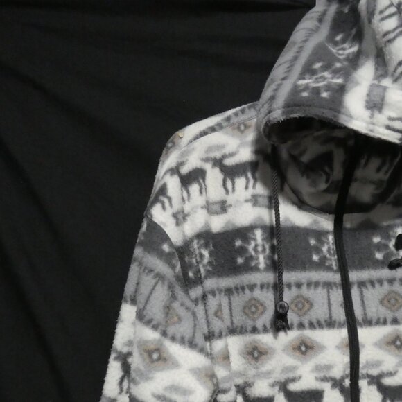 Vintage | CABIN CREEK | medium | Hooded Fleece Anorak Zip-Up Jacket - Picture 5 of 16